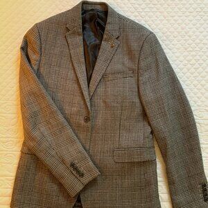 Ben Sherman Gray Plaid Wool Blazer